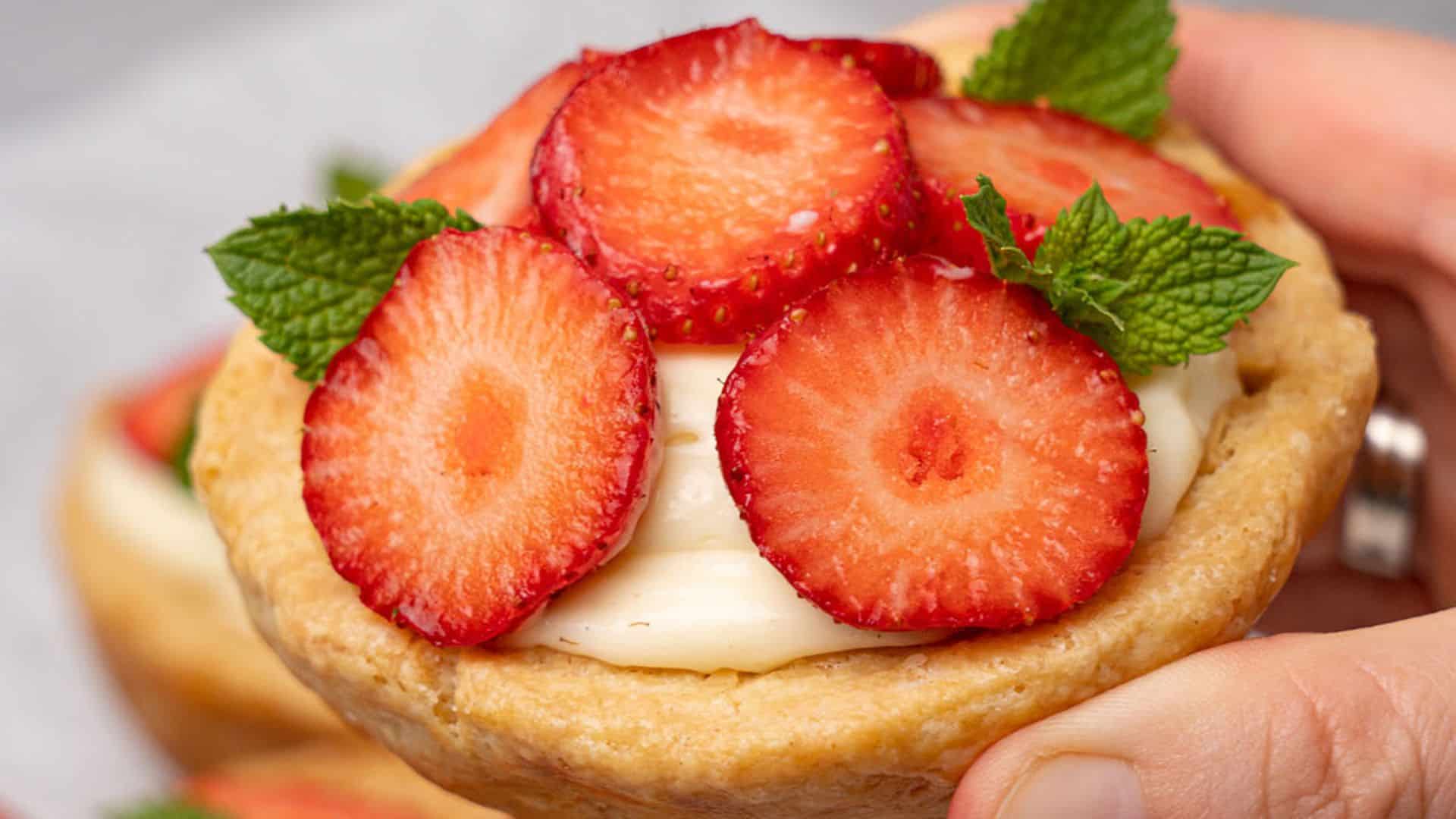Mini strawberry pies.