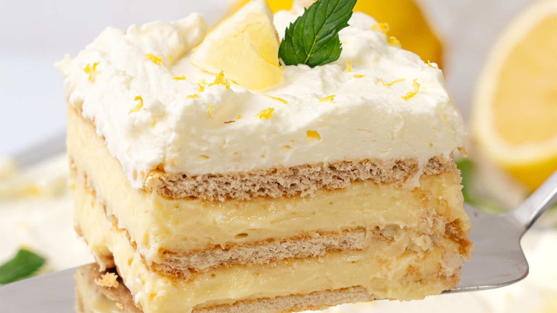 Lemon icebox cake.