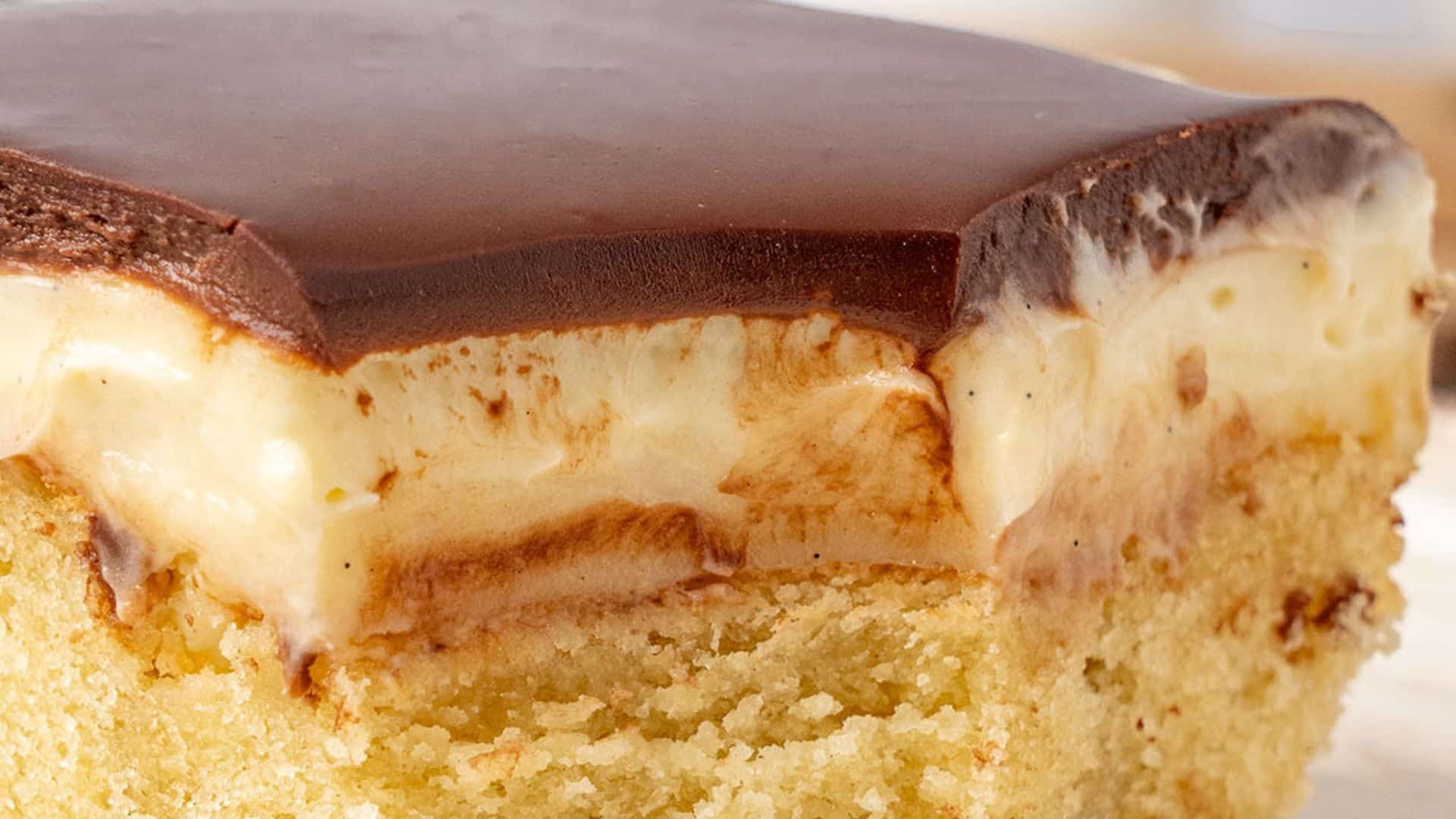 Boston Cream Poke Cake