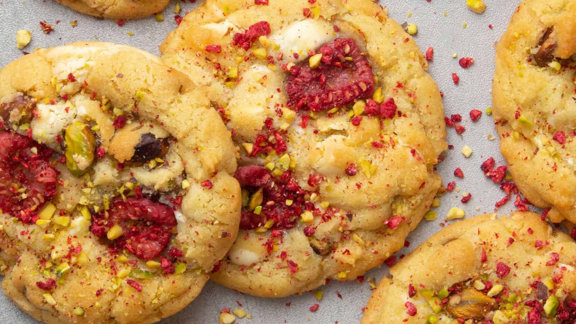 Raspberry Pistachio Cookies.