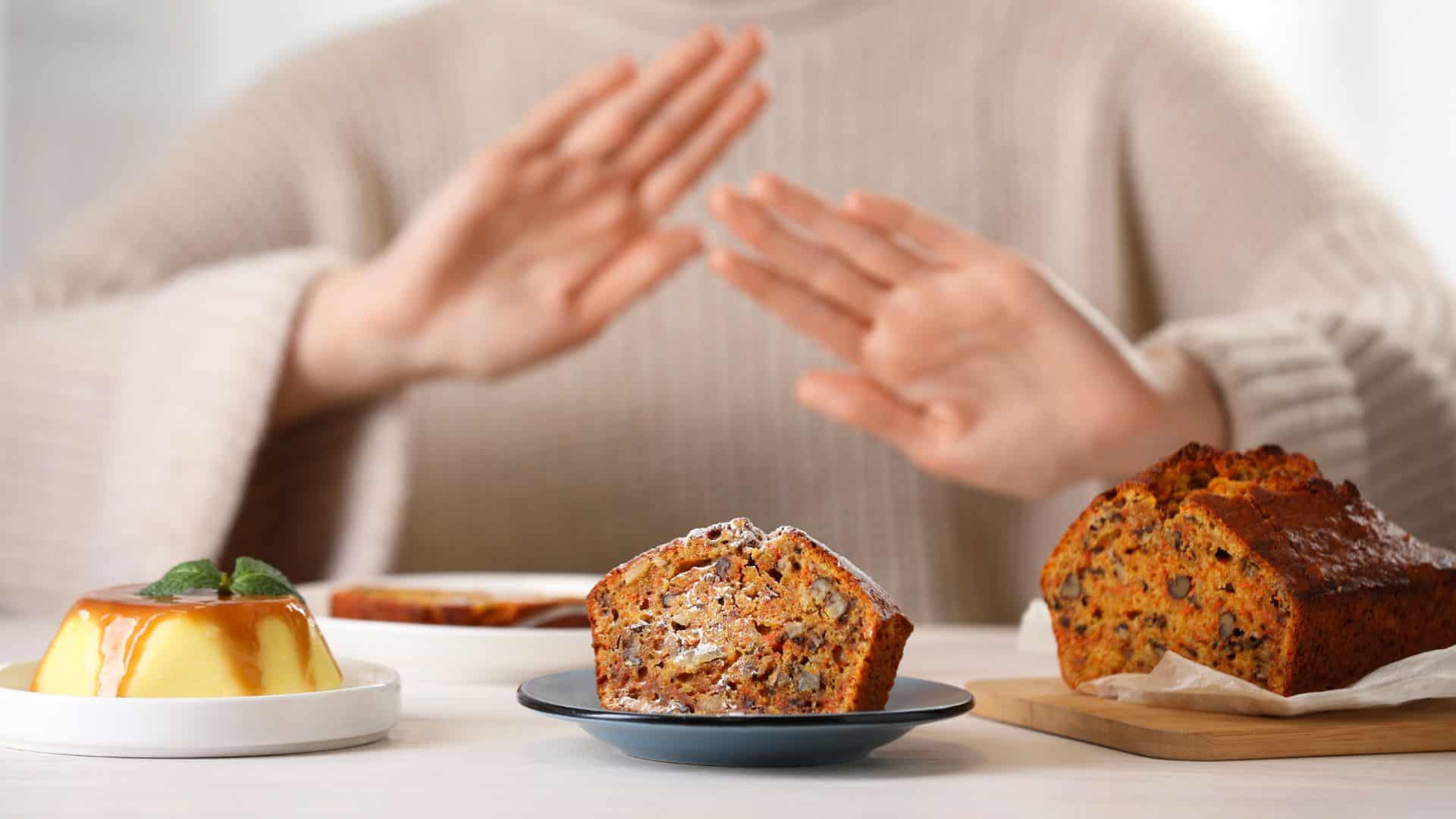 woman refusing to eat food