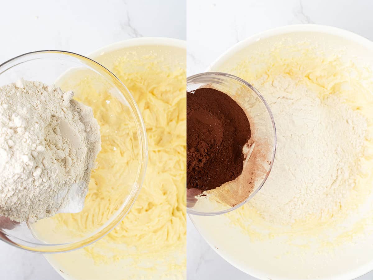 making the Chocolate crinkle cookie dough.