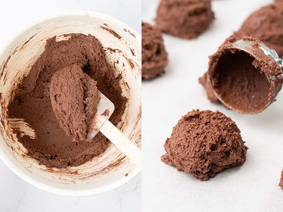 Chocolate crinkle cookie dough