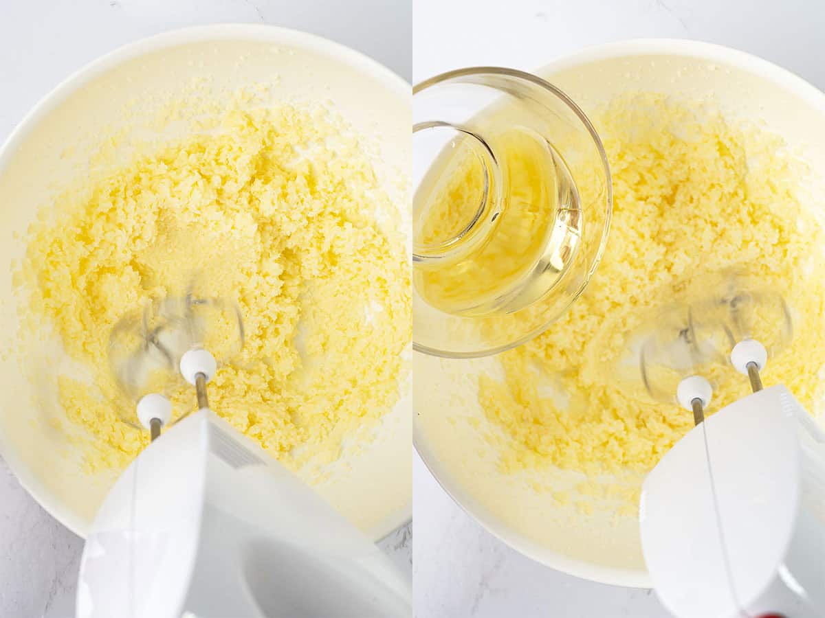 Mix eggs and butter.