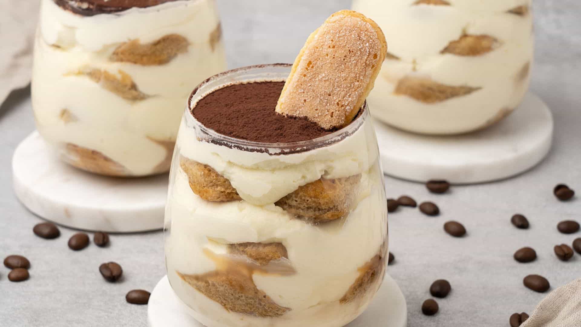 Mini tiramisu cups.
