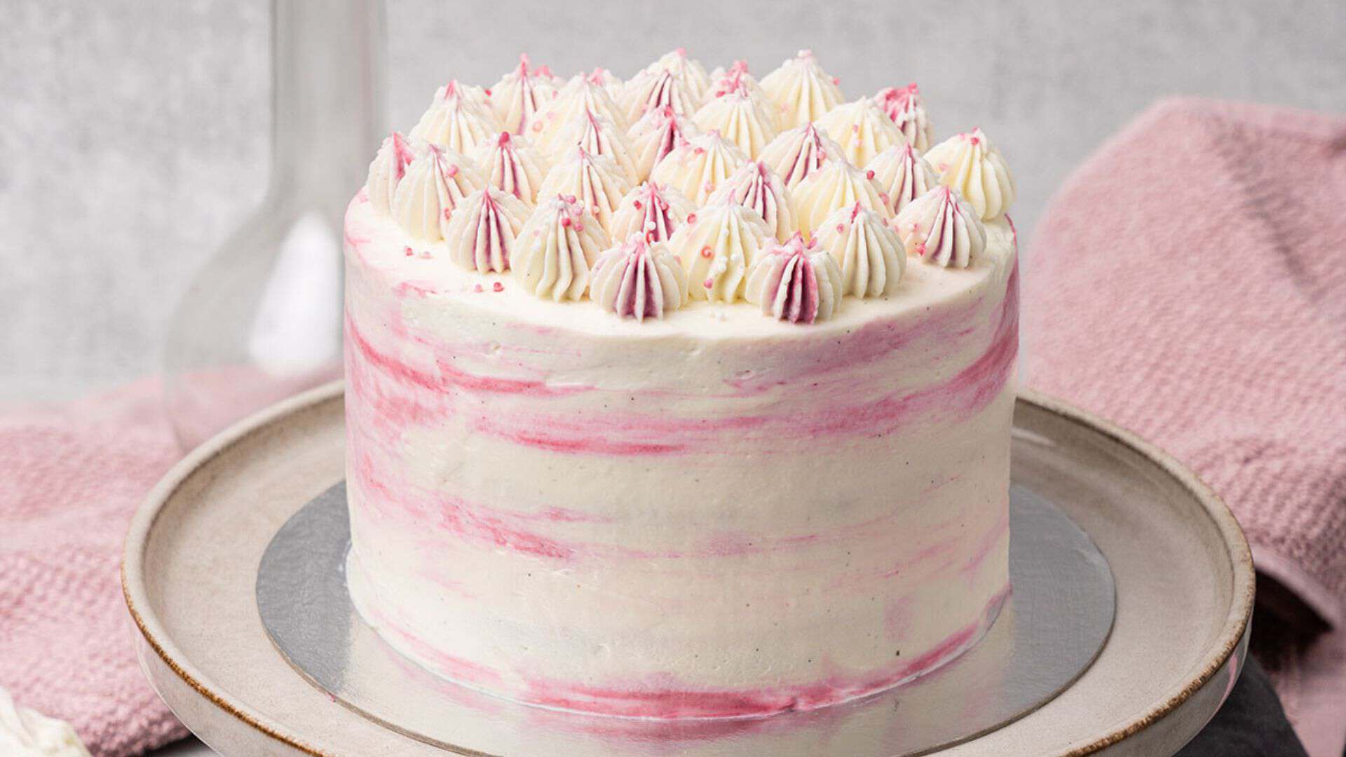 Pink cake.