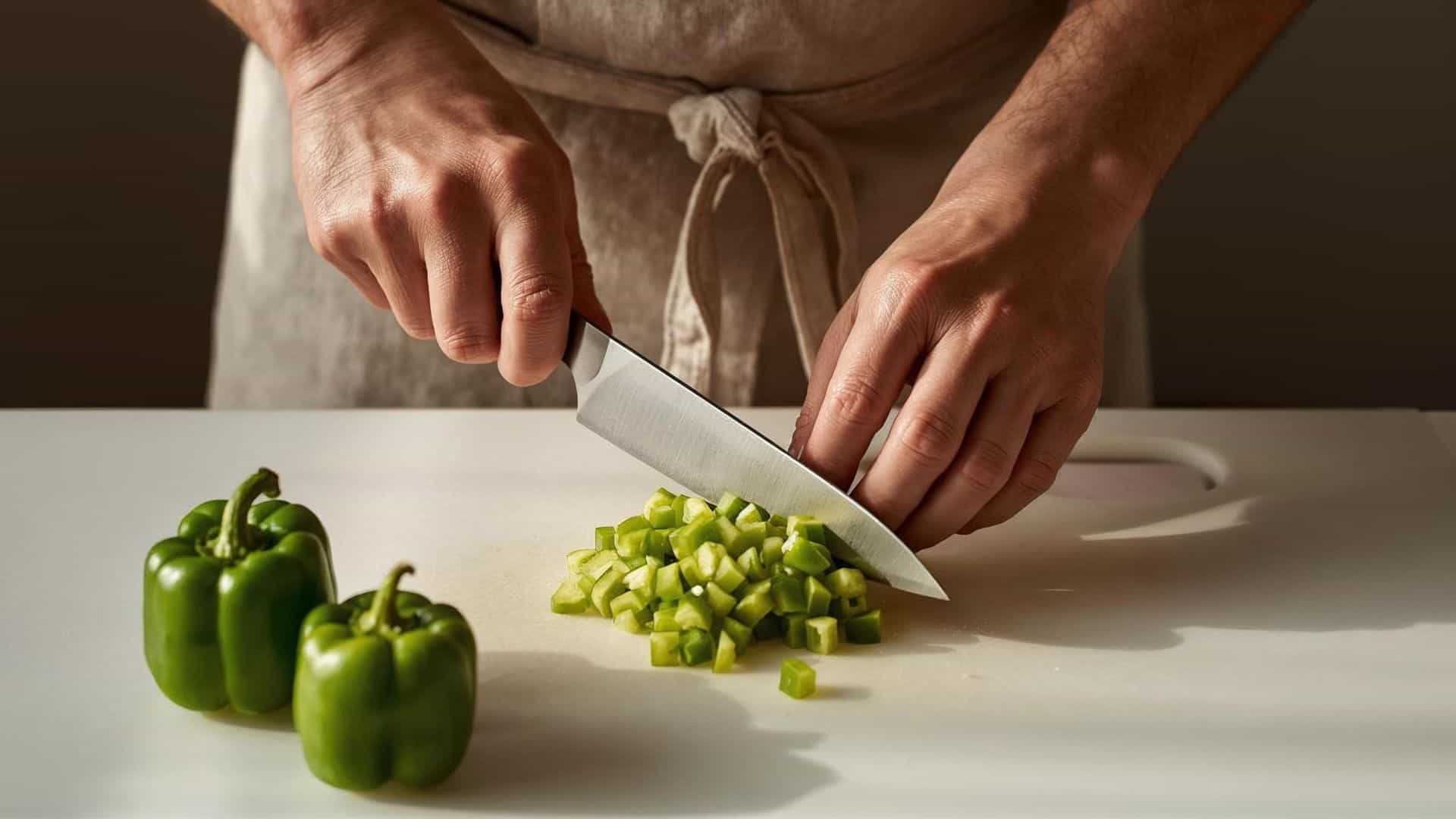 dicing veggies