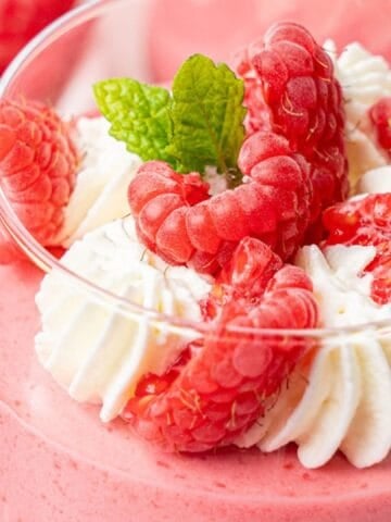Raspberry mousse.