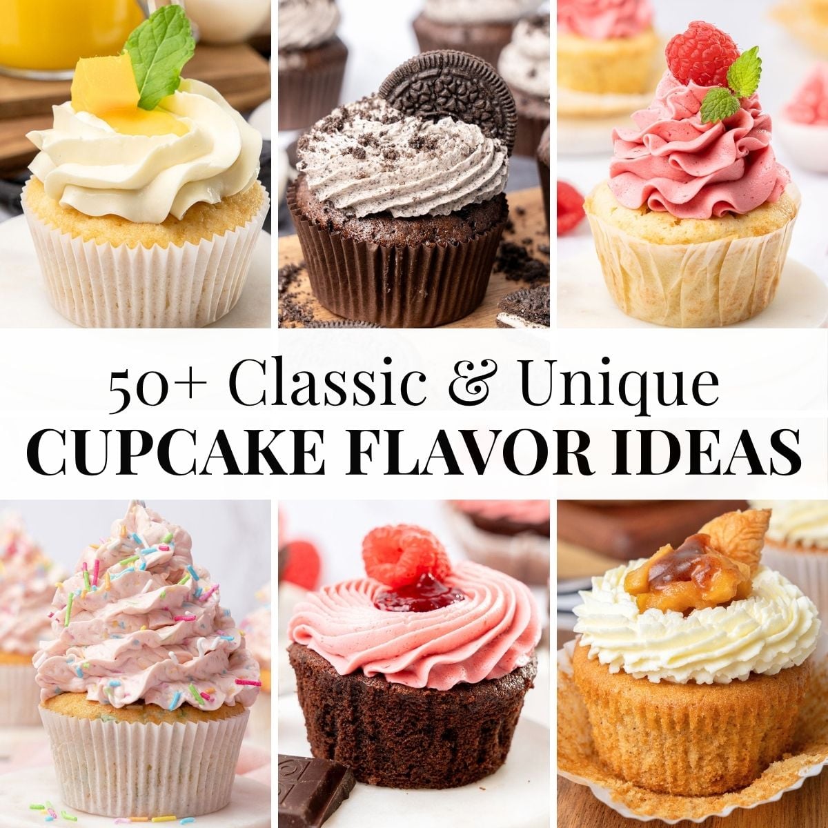 6 different unique cupcakes.