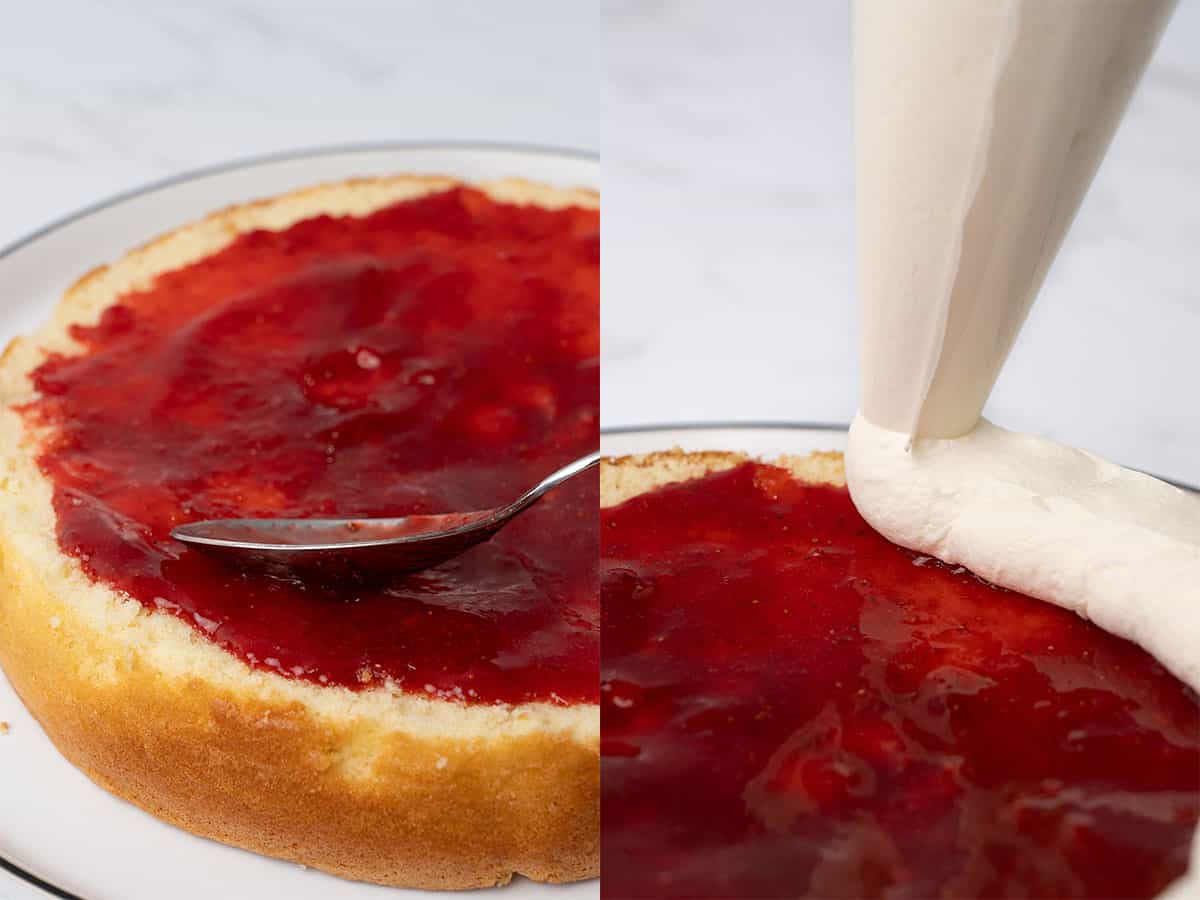 Berry chantilly cake assemble