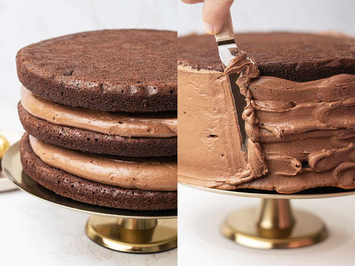Place the third sponge layer on top.