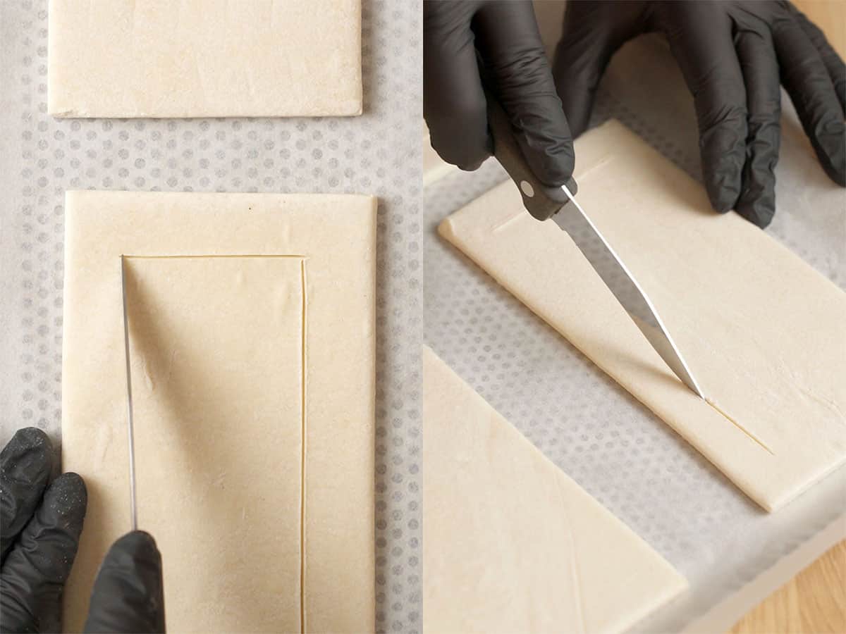 Preparing the puff pastry