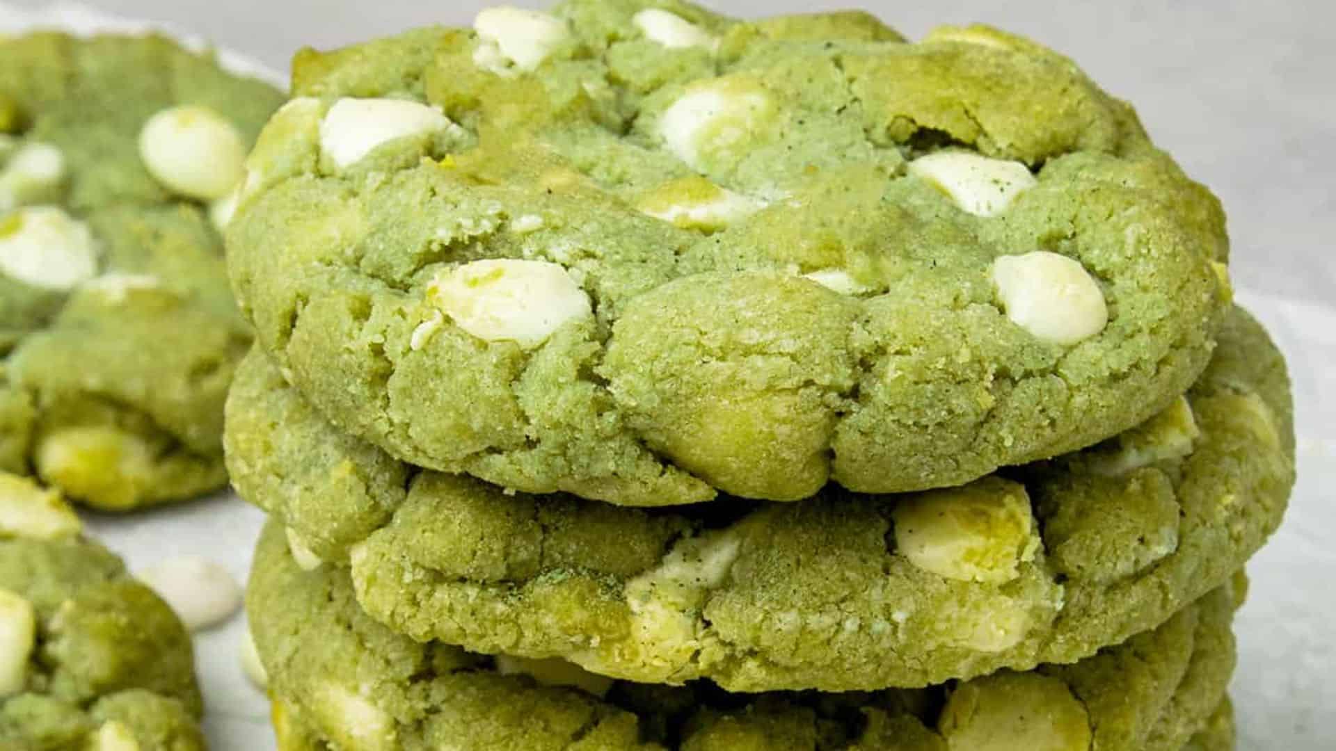 White Chocolate Matcha Cookies.