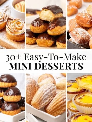 6 different types of mini desserts.