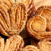 Palmiers on a cutting board.