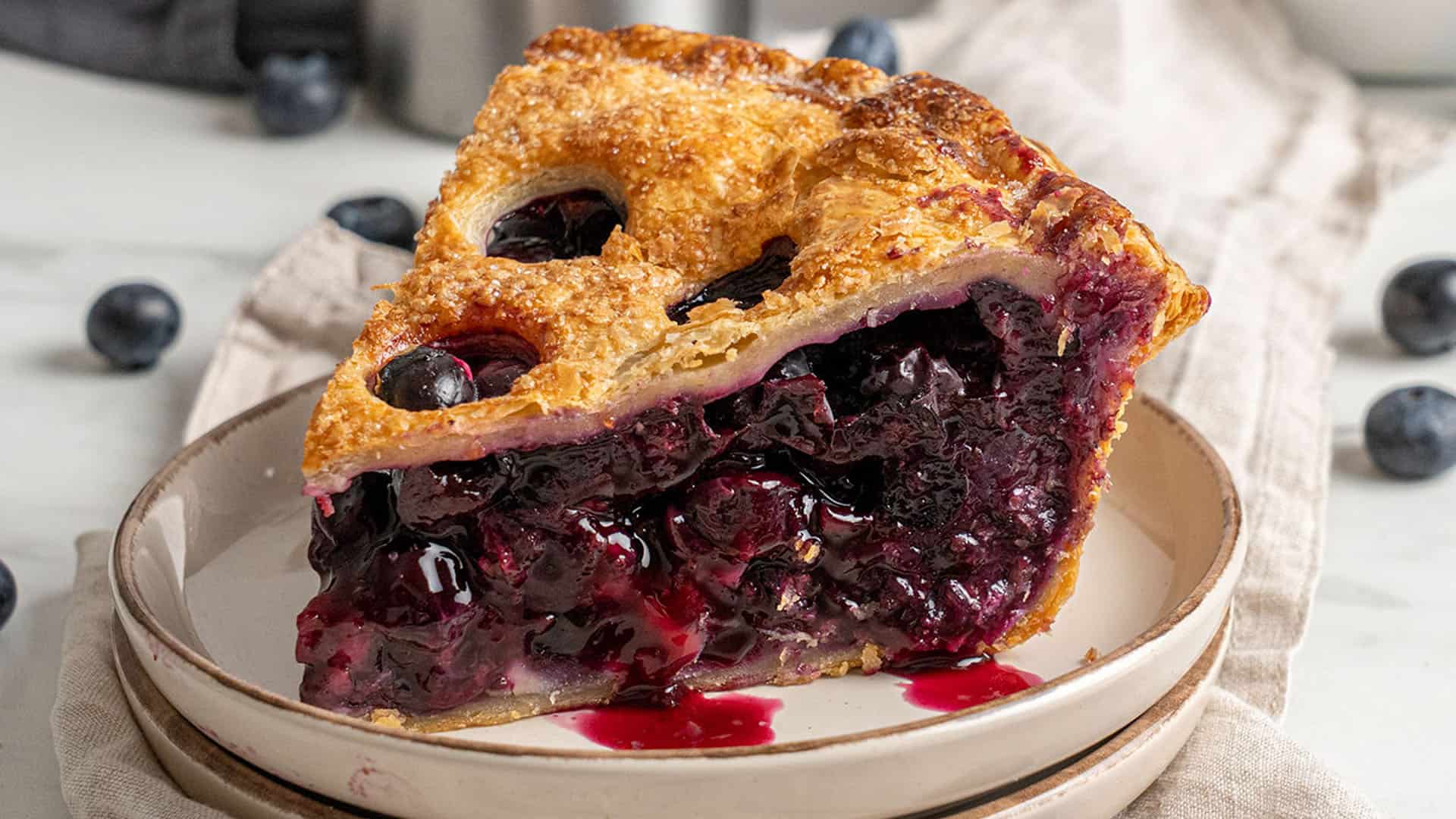 A slice of Blueberry Pie.