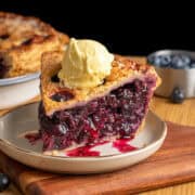 A slice of Blueberry Pie.