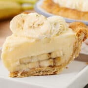 A slice of banana cream pie.