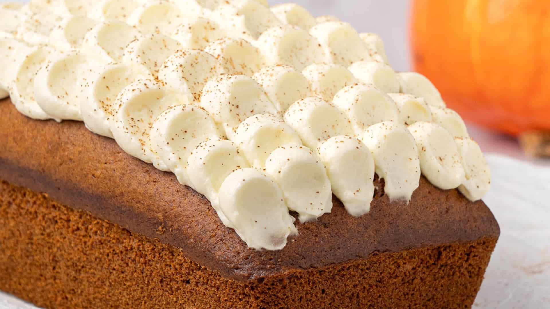 Pumpkin Bread with Cream Cheese Frosting