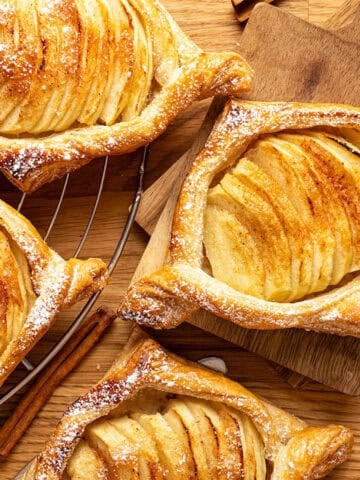 Apple Danish on a cutting board