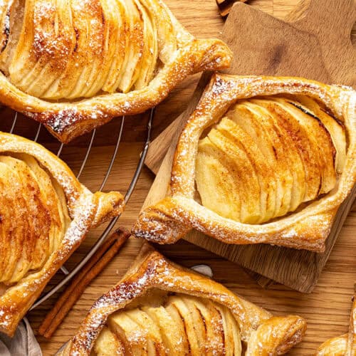 Apple Danish on a cutting board
