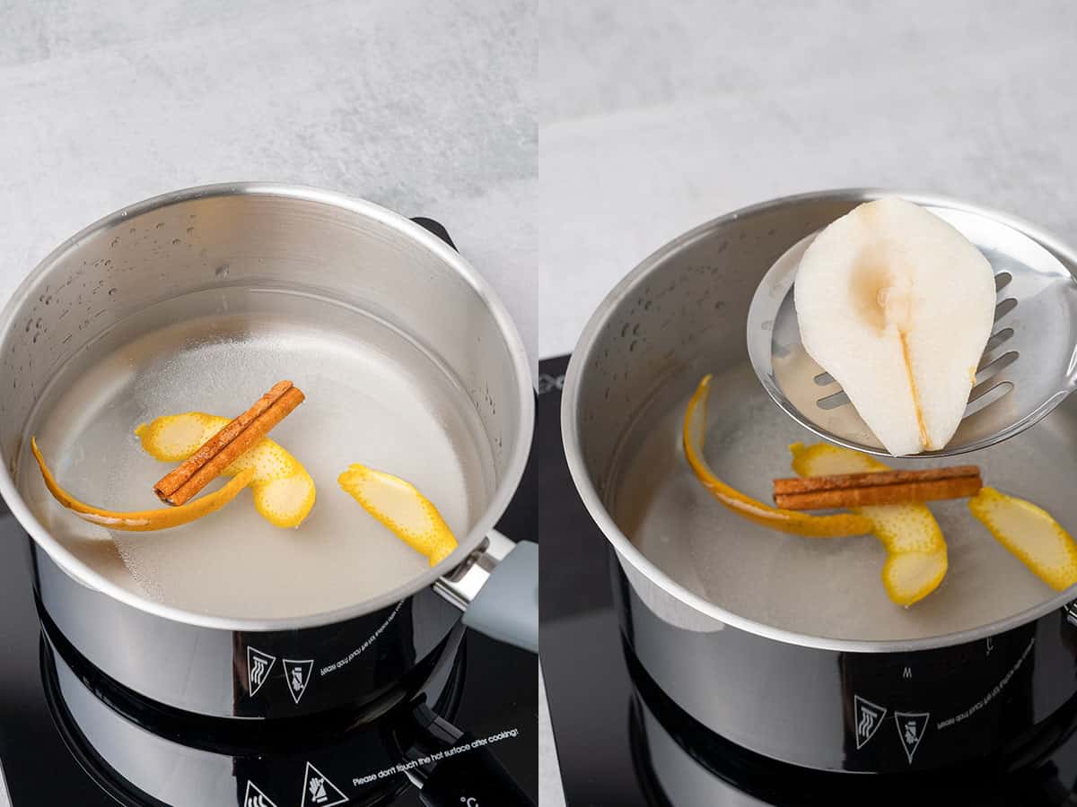 Make poached pears step-by-step.