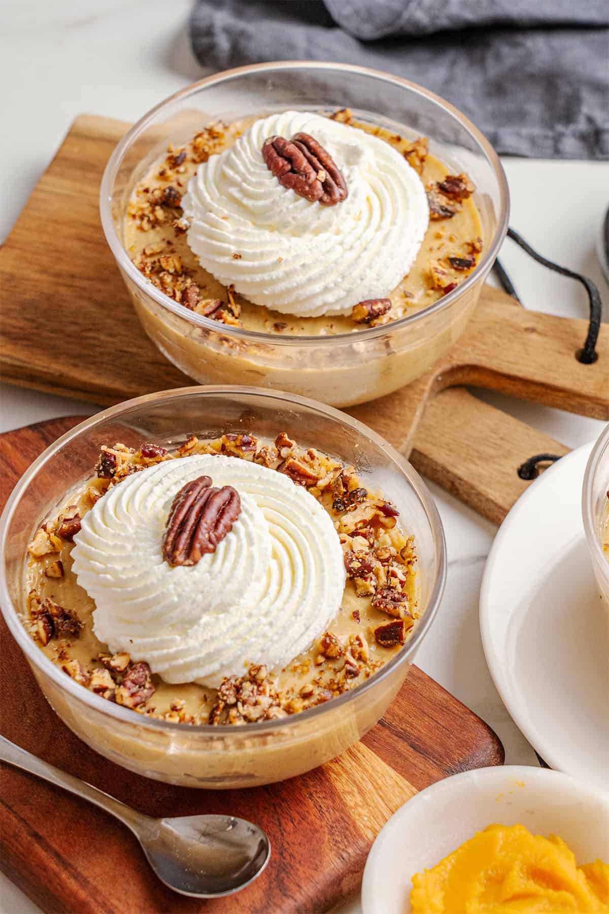 Pumpkin Pudding with pecans.