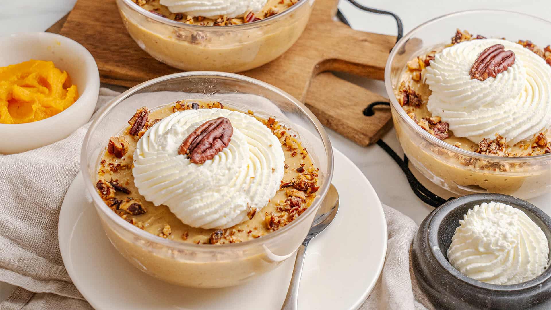 Pumpkin Pudding with pecans.