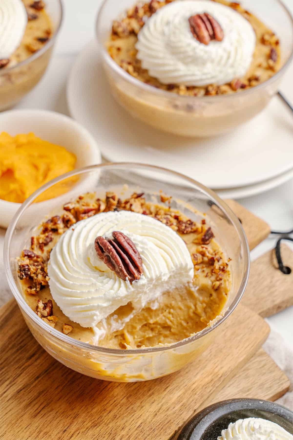 Pumpkin Pudding with pecans.
